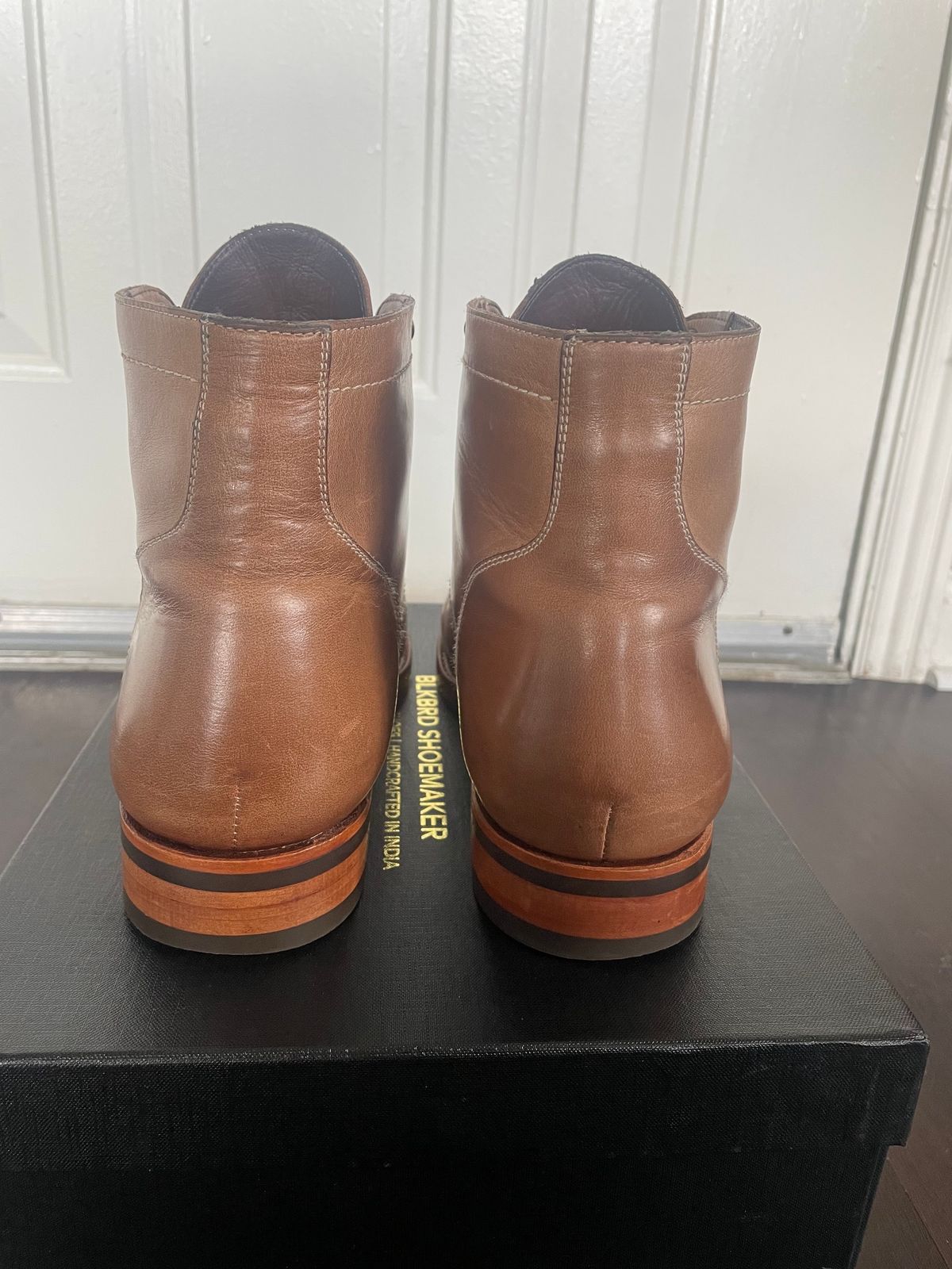Photo by SkoBuffs23 on November 5, 2023 of the Blkbrd Shoemaker Rudiger Service Boot in Horween Natural Chromexcel.