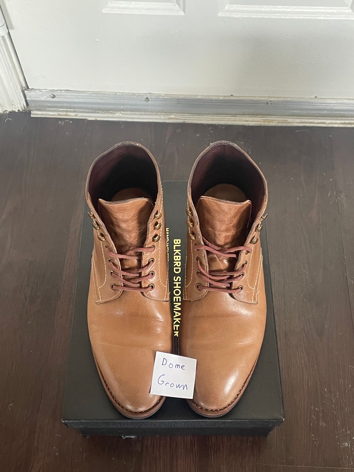 Photo by SkoBuffs23 on November 5, 2023 of the Blkbrd Shoemaker Rudiger Service Boot in Horween Natural Chromexcel.