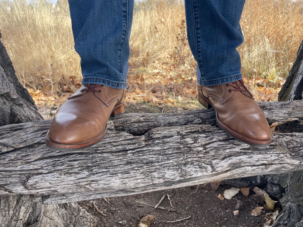Photo by SkoBuffs23 on December 4, 2023 of the Blkbrd Shoemaker Rudiger Service Boot in Horween Natural Chromexcel.