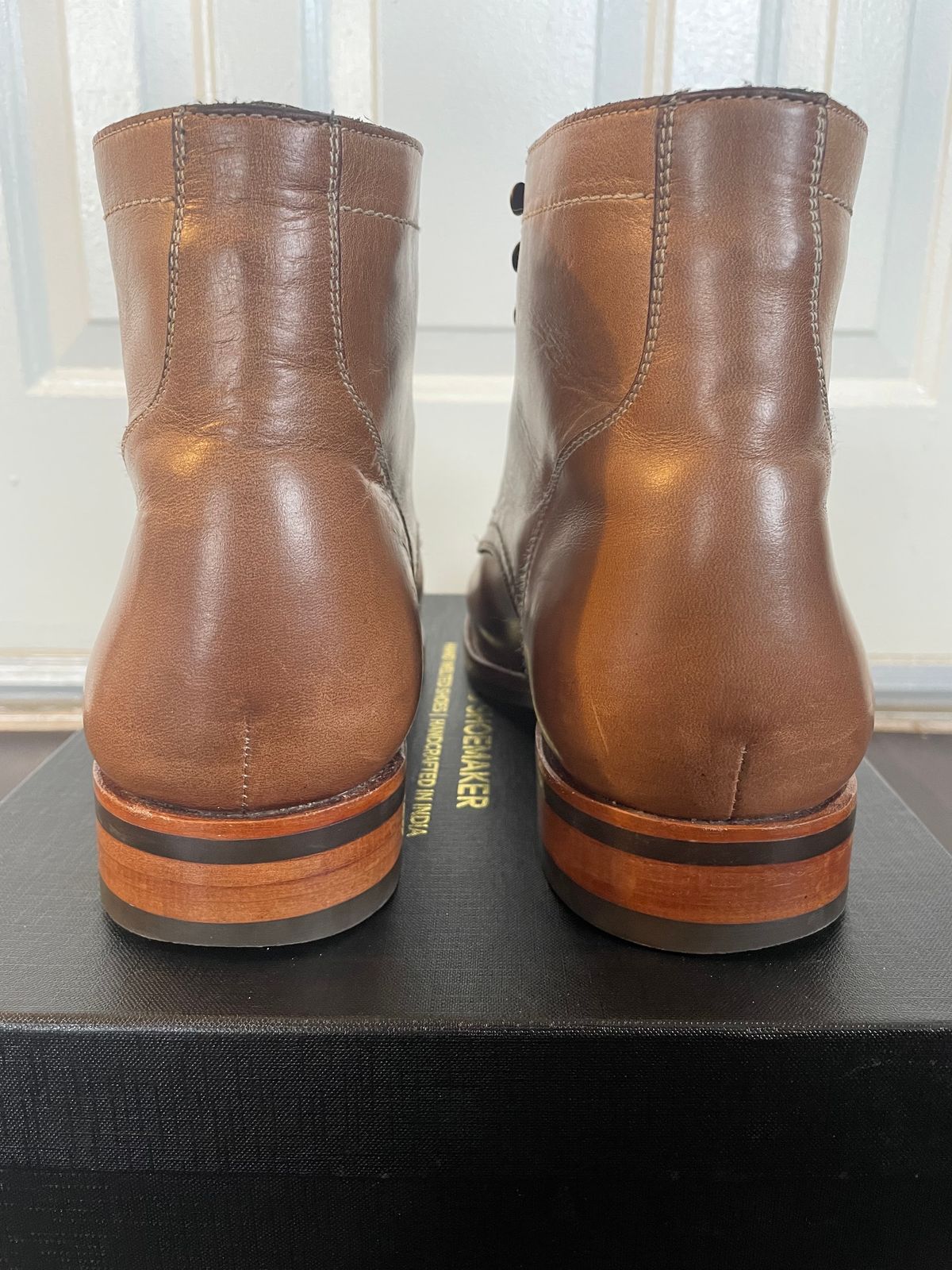 Photo by SkoBuffs23 on December 4, 2023 of the Blkbrd Shoemaker Rudiger Service Boot in Horween Natural Chromexcel.