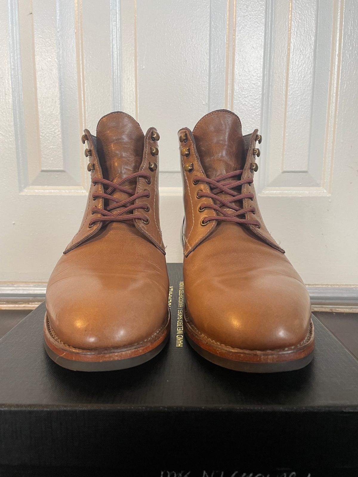 Photo by SkoBuffs23 on December 4, 2023 of the Blkbrd Shoemaker Rudiger Service Boot in Horween Natural Chromexcel.