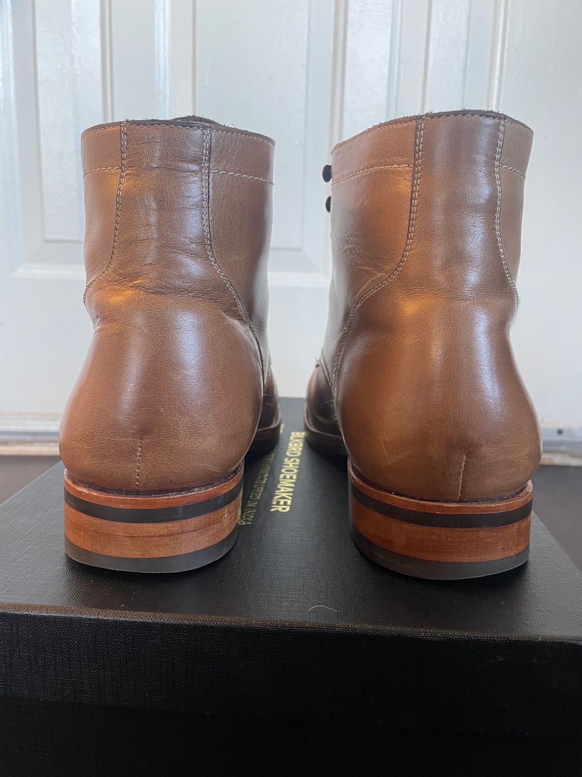 Photo by SkoBuffs23 on January 3, 2024 of the Blkbrd Shoemaker Rudiger Service Boot in Horween Natural Chromexcel.