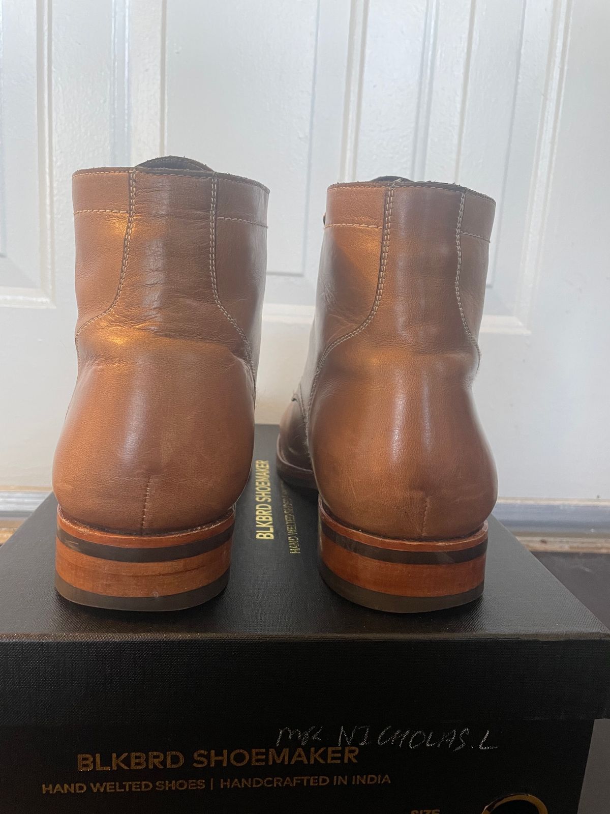 Photo by SkoBuffs23 on February 5, 2024 of the Blkbrd Shoemaker Rudiger Service Boot in Horween Natural Chromexcel.