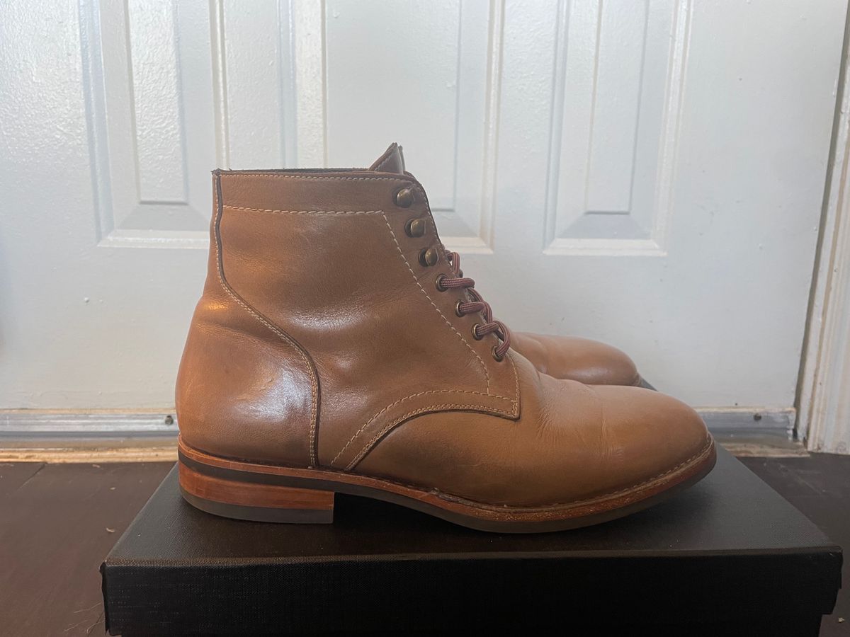 Photo by SkoBuffs23 on February 5, 2024 of the Blkbrd Shoemaker Rudiger Service Boot in Horween Natural Chromexcel.