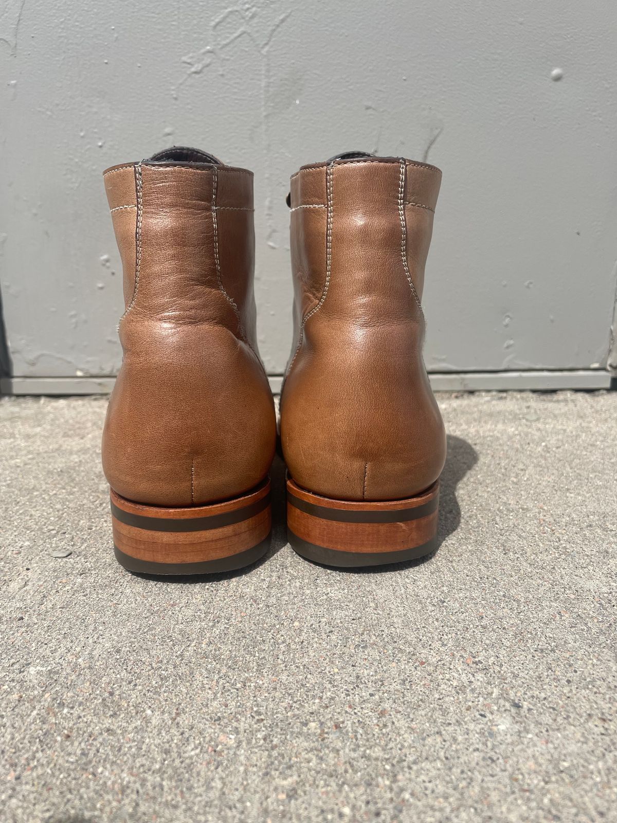 Photo by SkoBuffs23 on April 5, 2024 of the Blkbrd Shoemaker Rudiger Service Boot in Horween Natural Chromexcel.