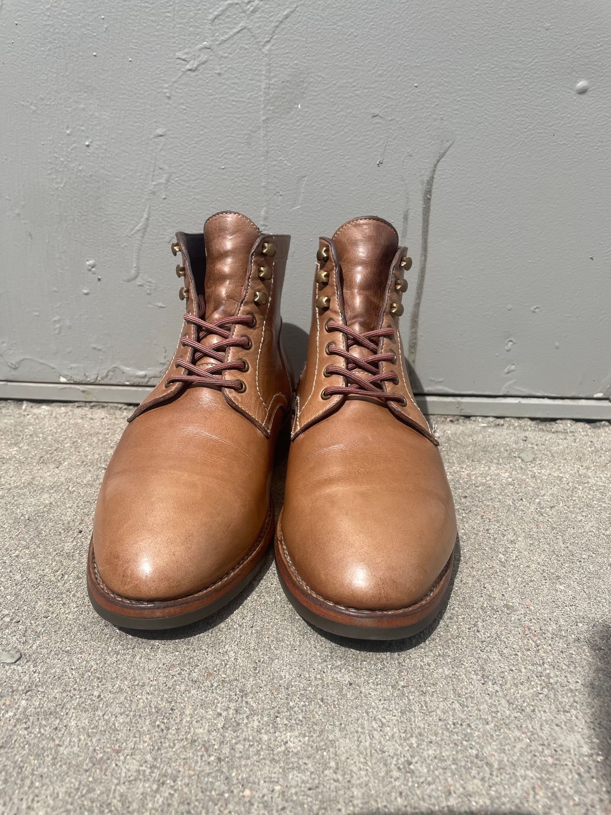 Photo by SkoBuffs23 on April 5, 2024 of the Blkbrd Shoemaker Rudiger Service Boot in Horween Natural Chromexcel.