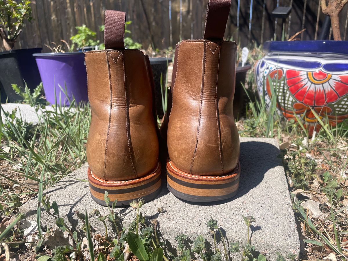 Photo by SkoBuffs23 on April 3, 2026 of the Grant Stone Chelsea Boot in Horween Dune Chromexcel.