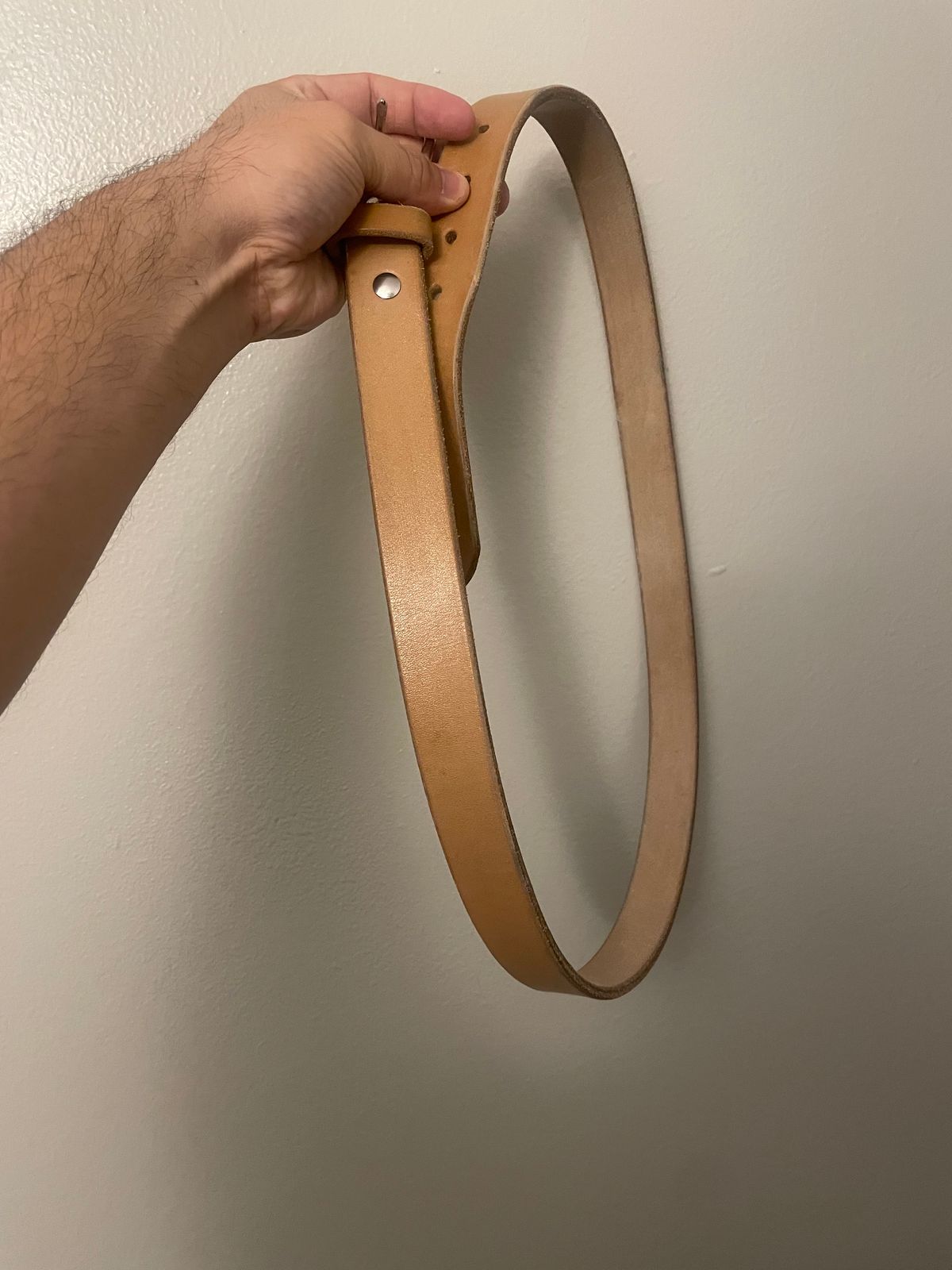 Photo by SkoBuffs23 on November 6, 2025 of the Harker Leatherworks Belt in Natural Oak Bark Bridle.
