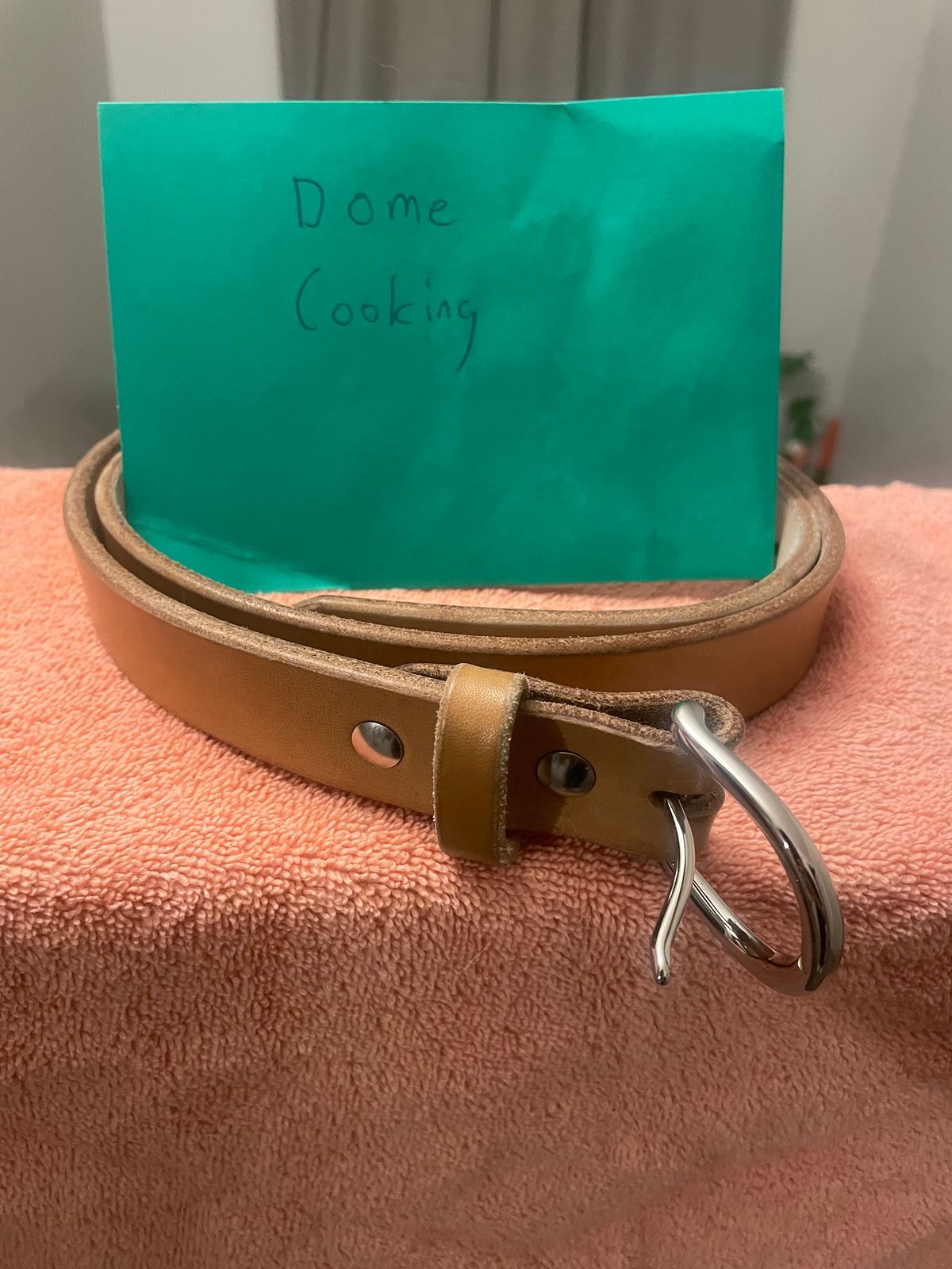 Photo by SkoBuffs23 on November 6, 2025 of the Harker Leatherworks Belt in Natural Oak Bark Bridle.