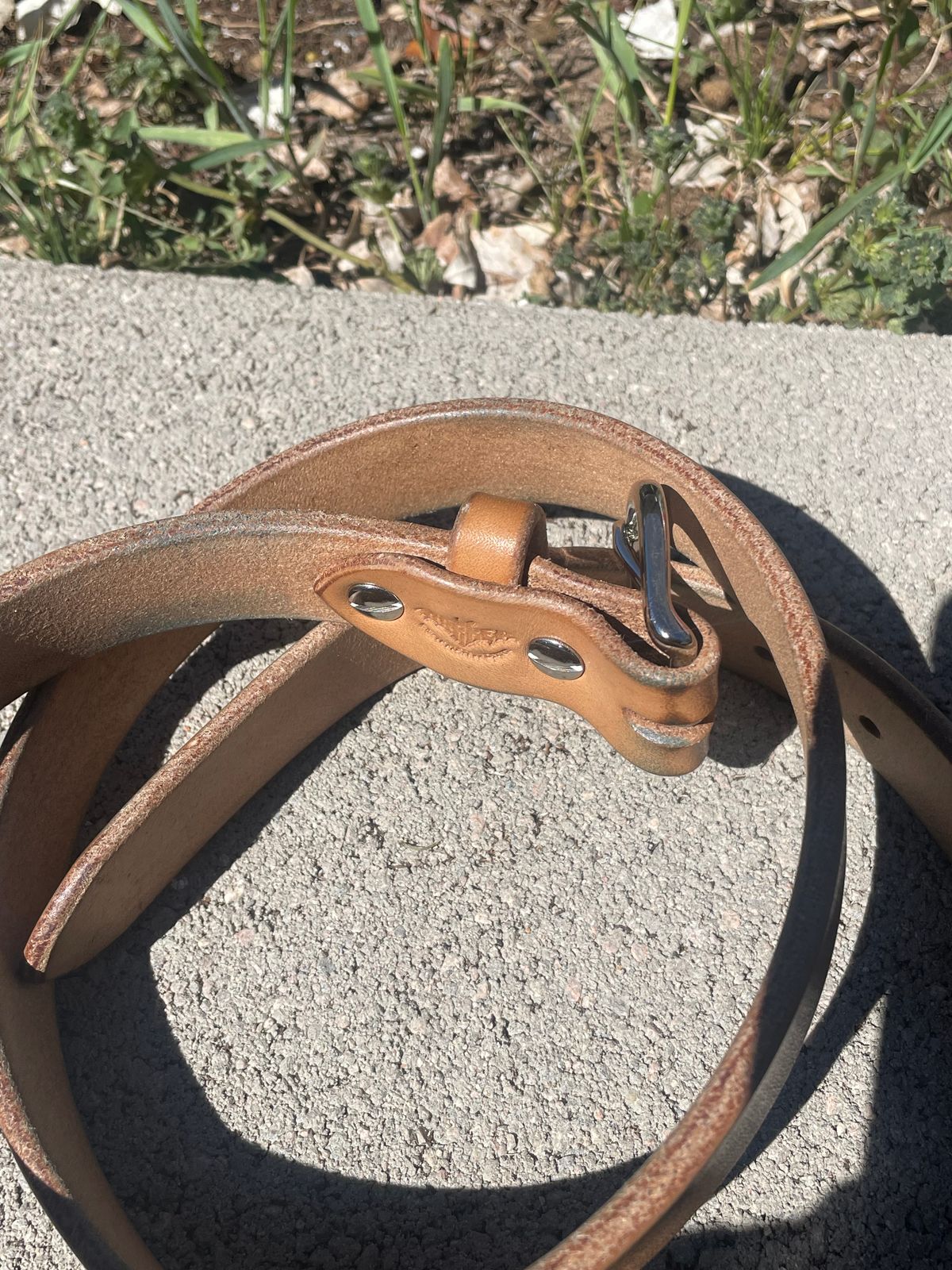 Photo by SkoBuffs23 on April 3, 2026 of the Harker Leatherworks Belt in Natural Oak Bark Bridle.
