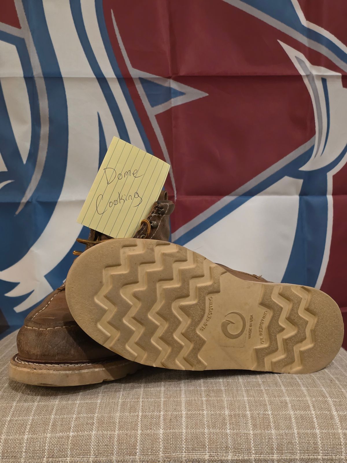 Photo by PodJr on November 6, 2025 of the Origin MAINE MOC TOE BOOT - NATURAL in American Cow Hide.