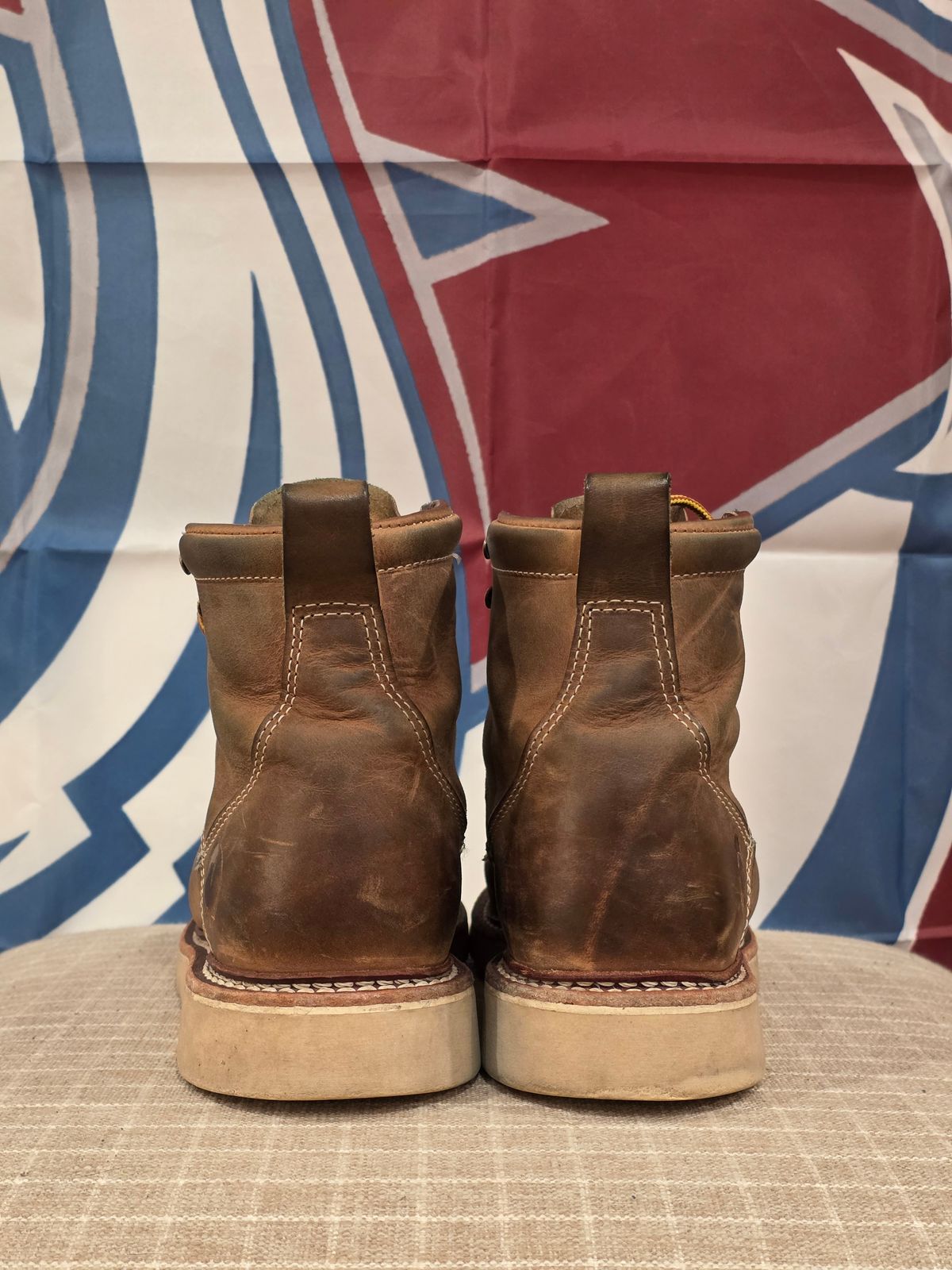 Photo by PodJr on December 6, 2025 of the Origin MAINE MOC TOE BOOT - NATURAL in American Cow Hide.