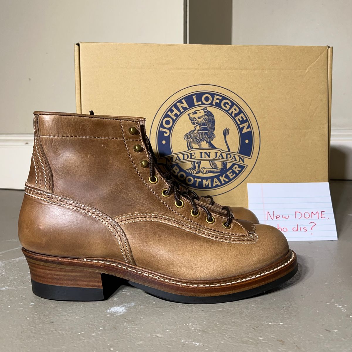 Photo by marc.from.earth on October 2, 2025 of the John Lofgren Donkey Puncher Boots in Horween Natural Chromexcel.