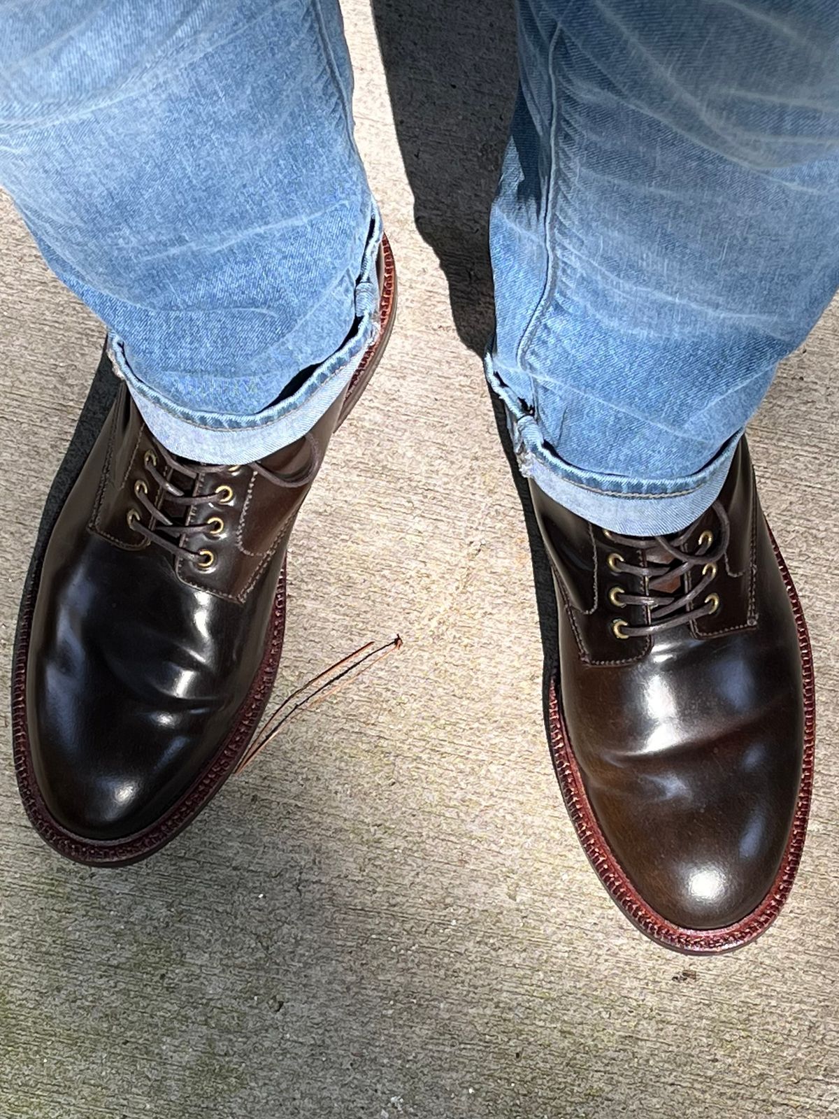 Photo by Bota71 on June 25, 2023 of the Grant Stone Edward Boot in Horween Maduro Shell Cordovan.