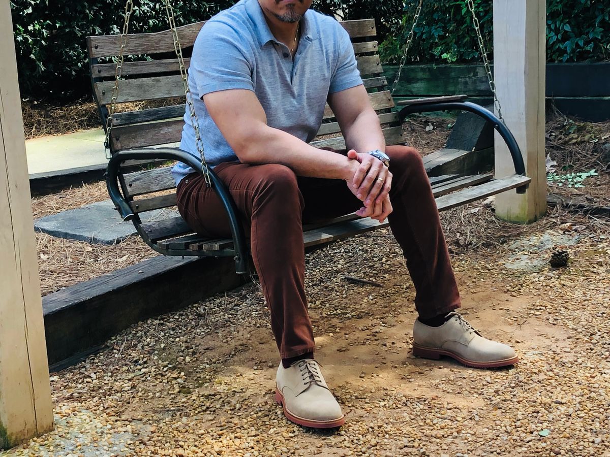 Photo by Bota71 on April 15, 2022 of the Grant Stone Dirty Buck in C.F. Stead Ivory Suede.