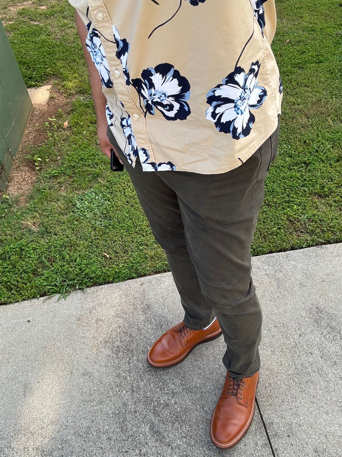 Photo by Bota71 on May 14, 2025 of the Grant Stone Plain Toe Blucher in Badalassi Carlo Saddle Tan Minerva.