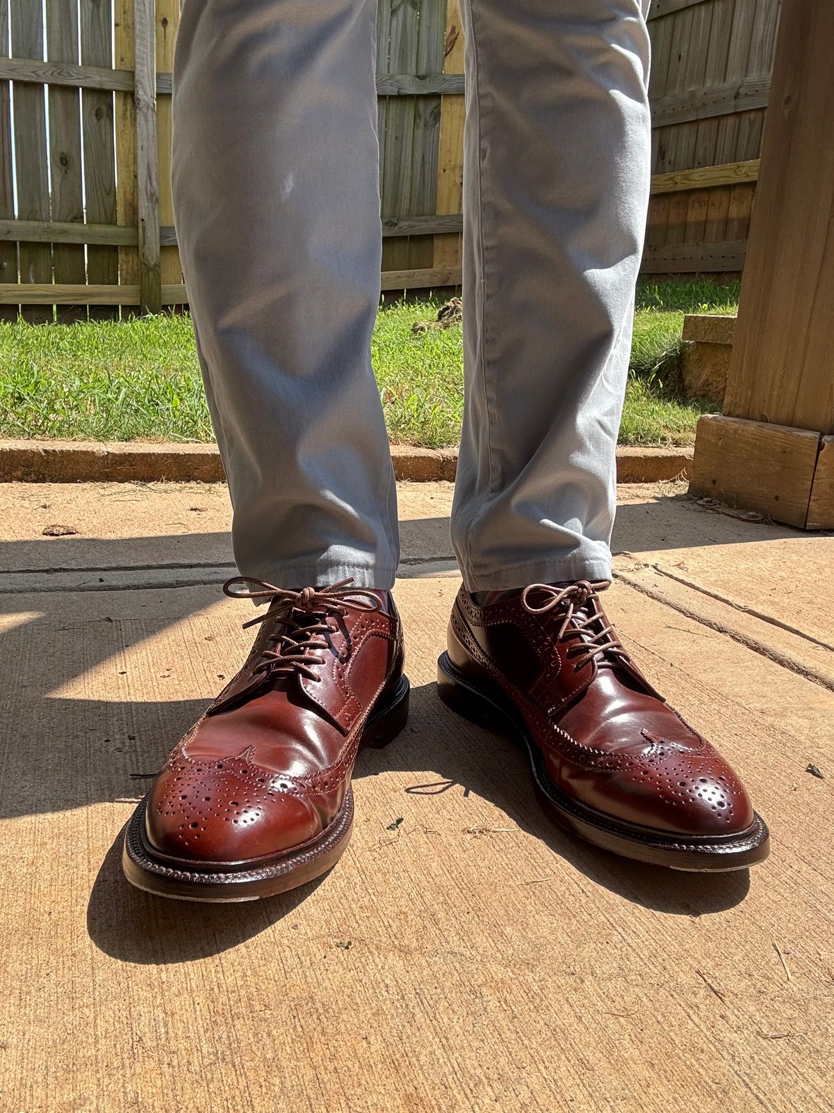 Photo by Bota71 on July 5, 2026 of the Grant Stone Longwing in Horween Garnet Shell Cordovan.