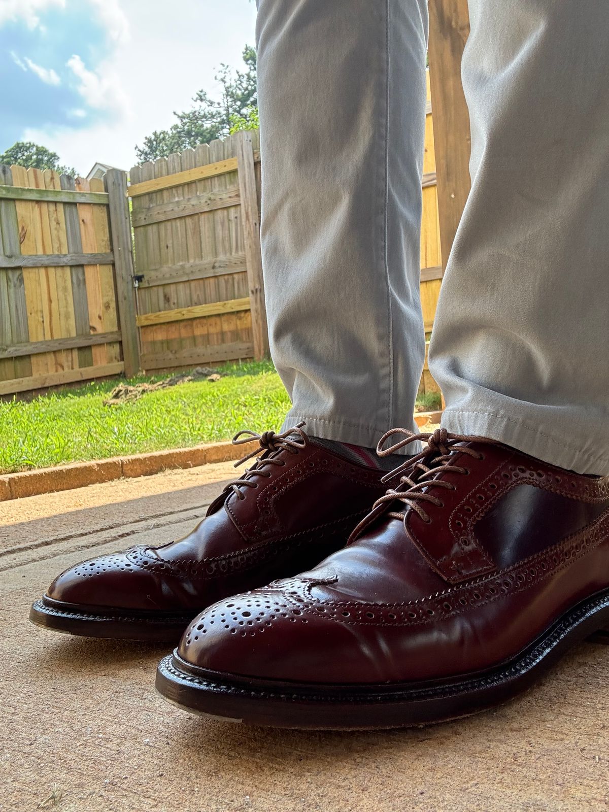 Photo by Bota71 on July 5, 2026 of the Grant Stone Longwing in Horween Garnet Shell Cordovan.