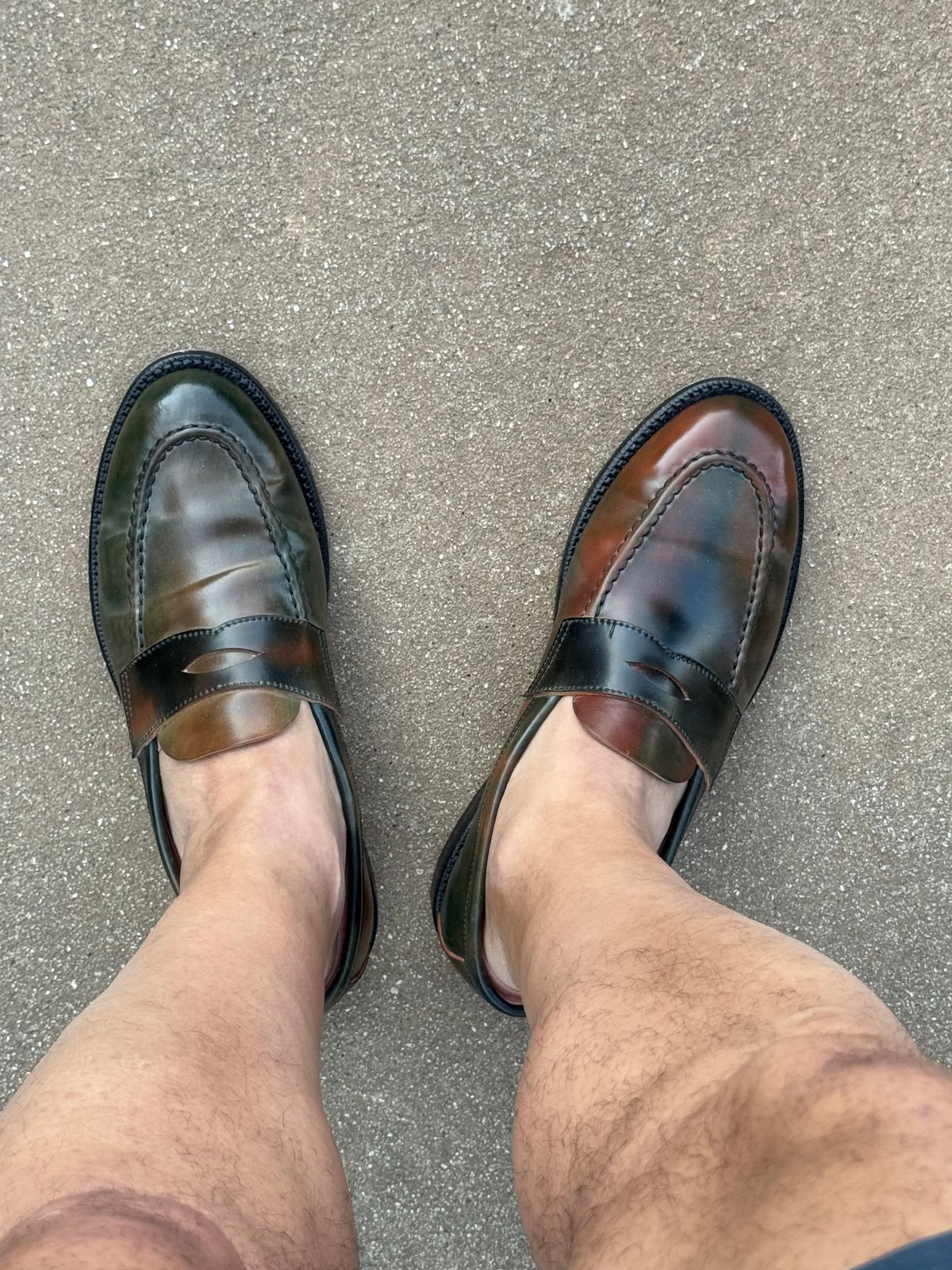 Photo by Bota71 on June 25, 2025 of the Grant Stone Traveler Loafer in Horween Marbled Black Shell Cordovan.