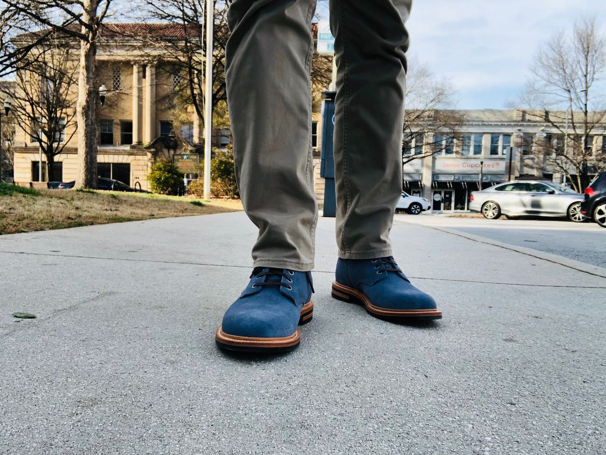 Photo by Bota71 on March 21, 2022 of the Grant Stone Diesel Boot in C.F. Stead Sky Kudu Reverse.