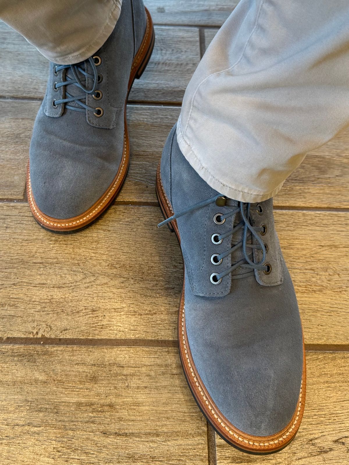 Photo by Bota71 on April 10, 2026 of the Grant Stone Diesel Boot in C.F. Stead Sky Kudu Reverse.