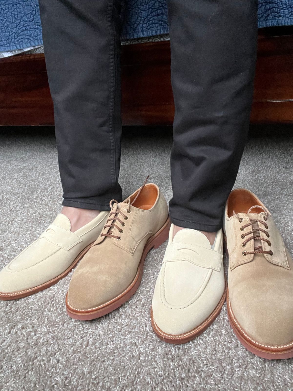 Photo by Bota71 on February 22, 2024 of the Grant Stone Traveler Loafer in Butter Suede.