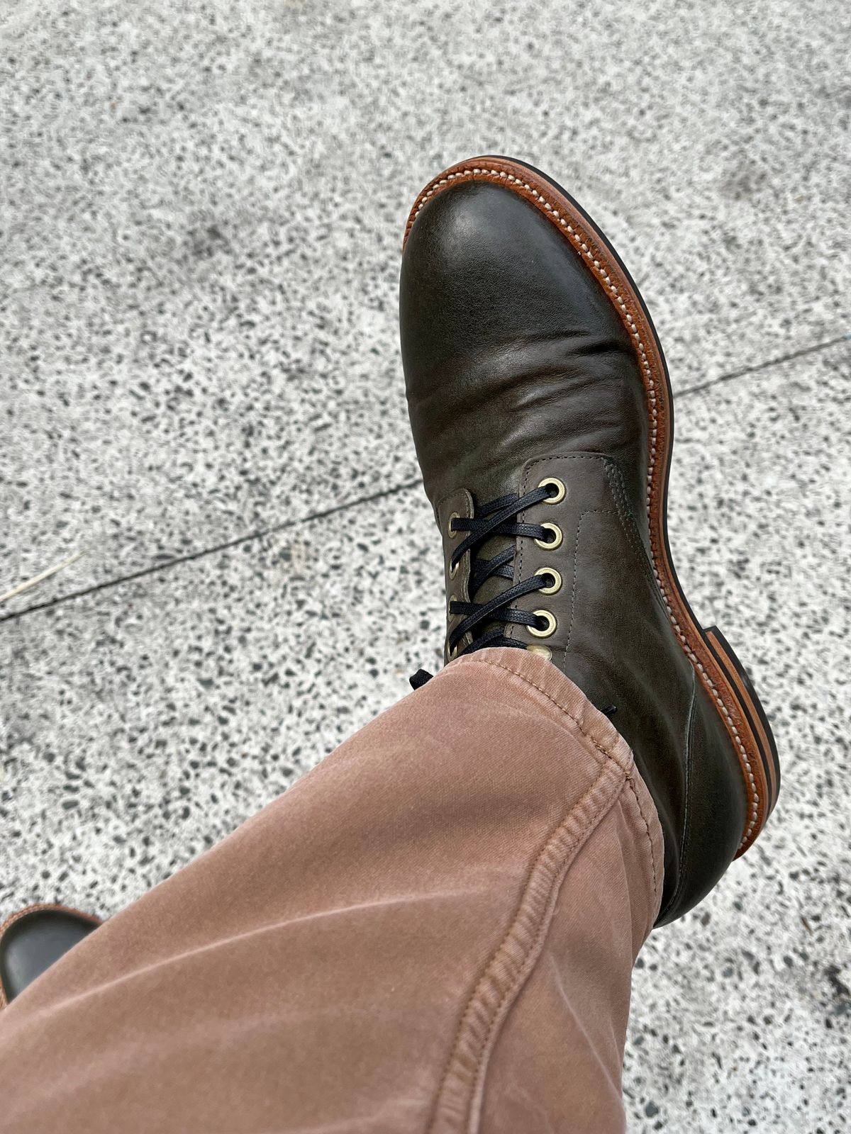 Photo by Bota71 on May 17, 2024 of the Grant Stone Diesel Boot in Incas Jungle Kangaroo.