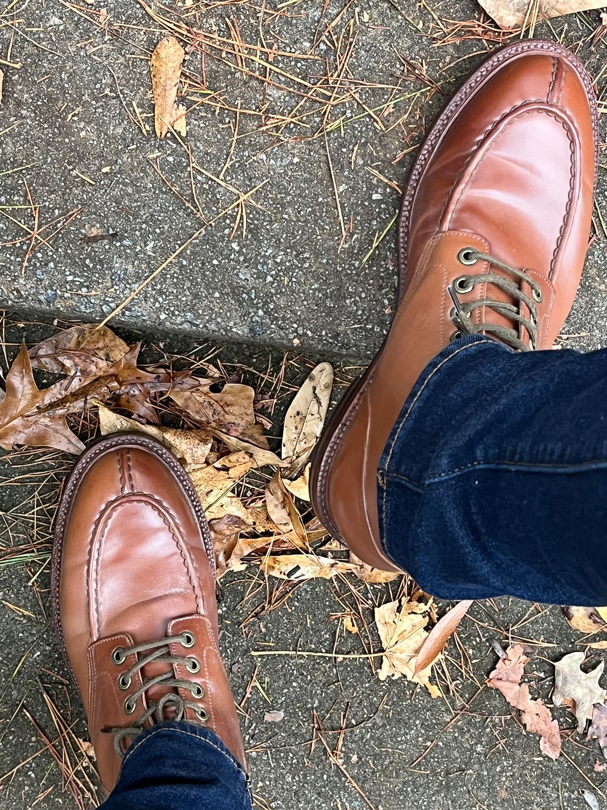 Photo by Bota71 on December 17, 2023 of the Grant Stone Ottawa Boot in Horween Honey Glazed Shell Cordovan.