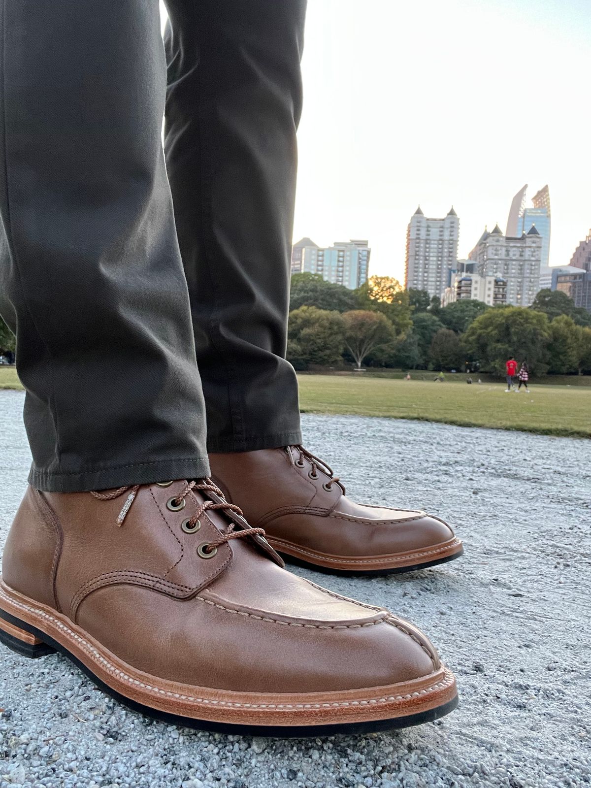 Photo by Bota71 on October 15, 2022 of the Grant Stone Ottawa Boot in Horween Dune Chromexcel.
