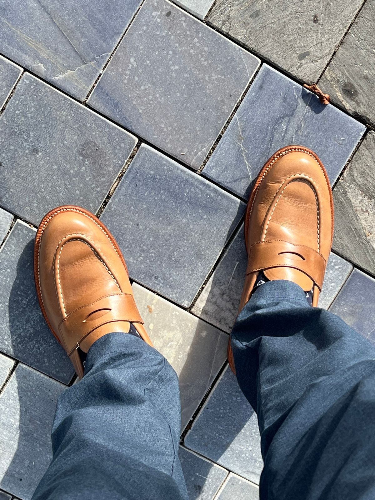 Photo by Bota71 on April 23, 2024 of the Grant Stone Traveler Loafer in Horween Dune Chromexcel.
