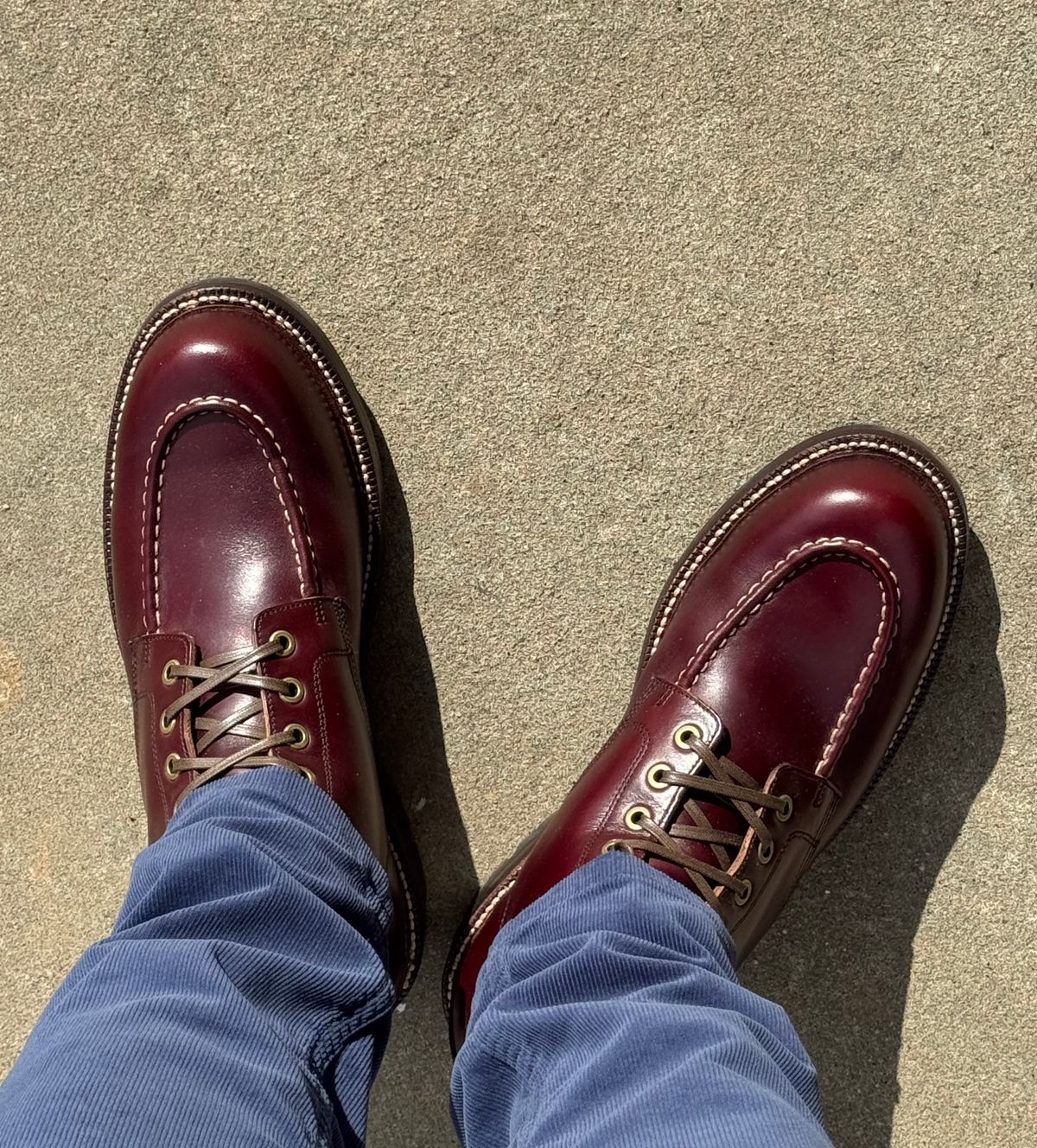 Photo by Bota71 on December 27, 2025 of the Grant Stone Brass Boot in Horween Color 8 Chromexcel.