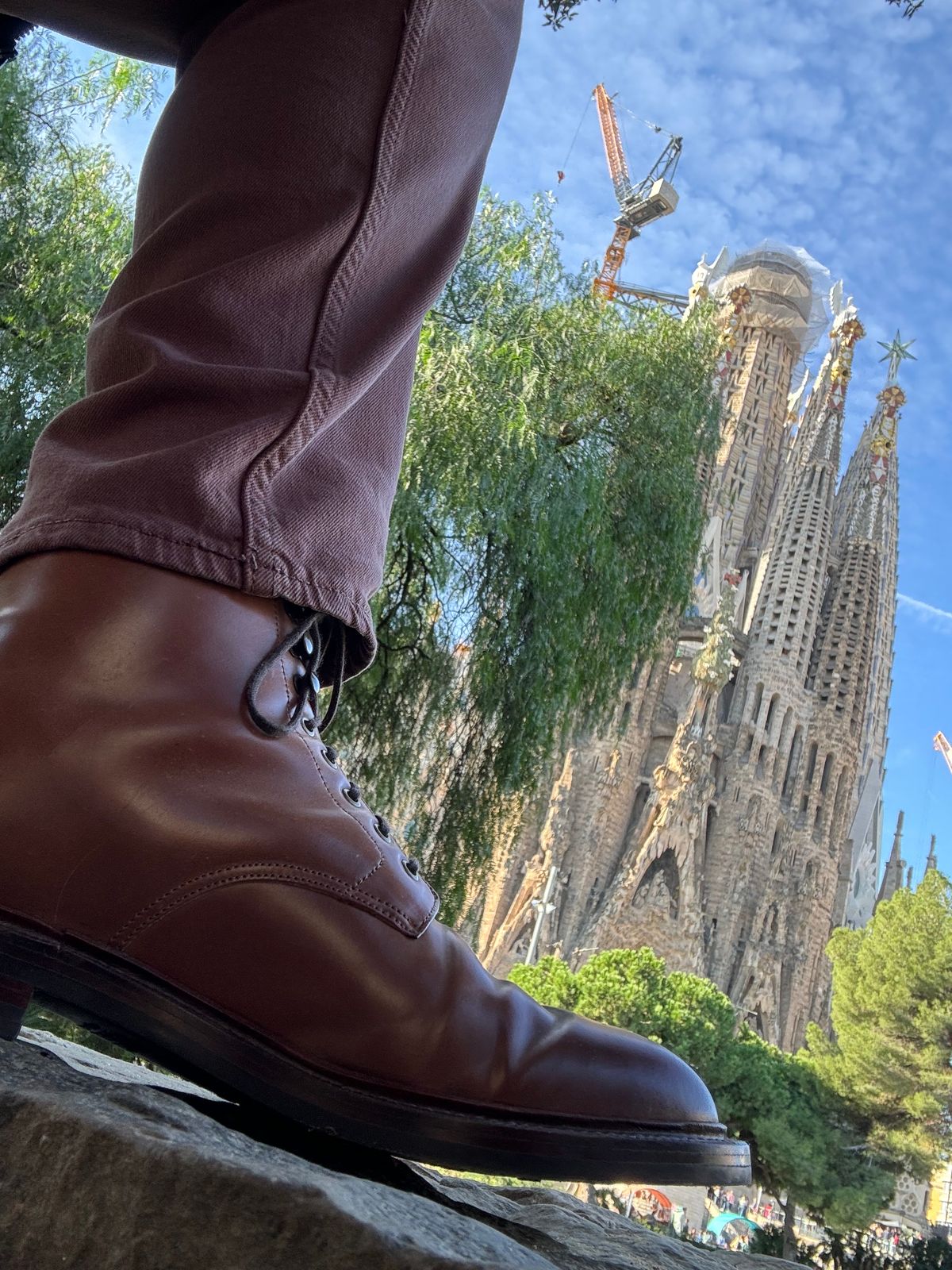 Photo by Bota71 on November 11, 2024 of the Grant Stone Edward Boot in Horween Honey Glazed Shell Cordovan.