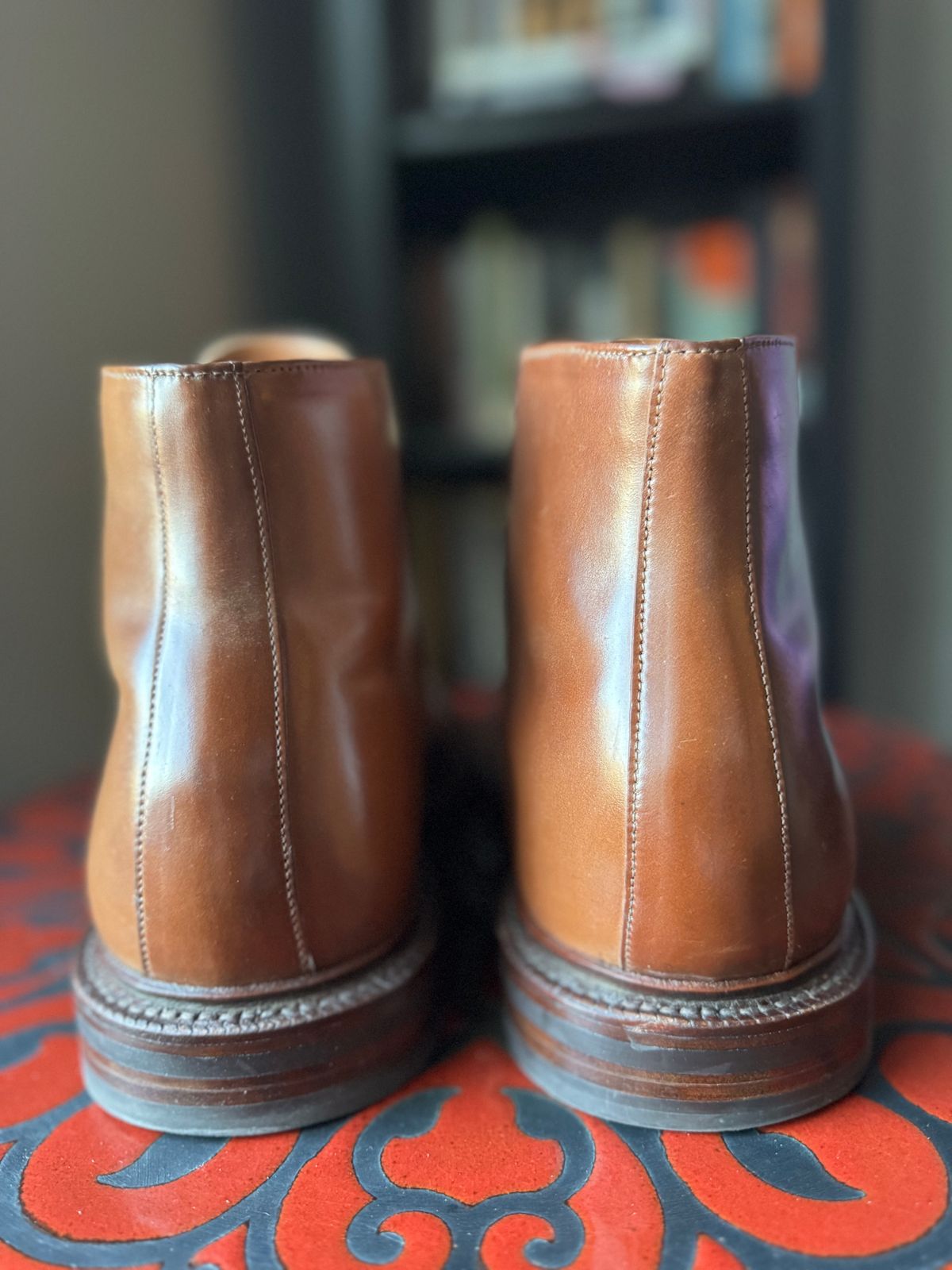Photo by Bota71 on January 1, 2025 of the Grant Stone Edward Boot in Horween Honey Glazed Shell Cordovan.