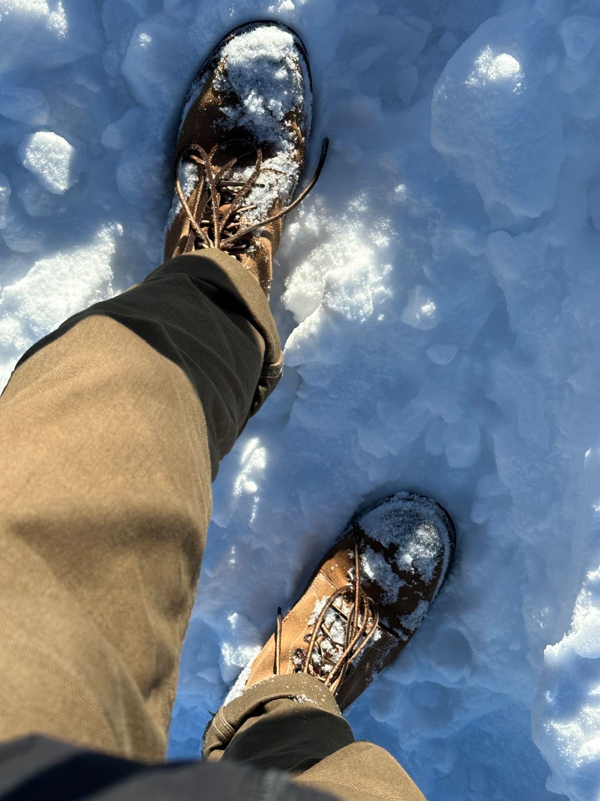 Photo by yuswang on October 29, 2023 of the Viberg Boondocker in Horween Natural Chromexcel Roughout.