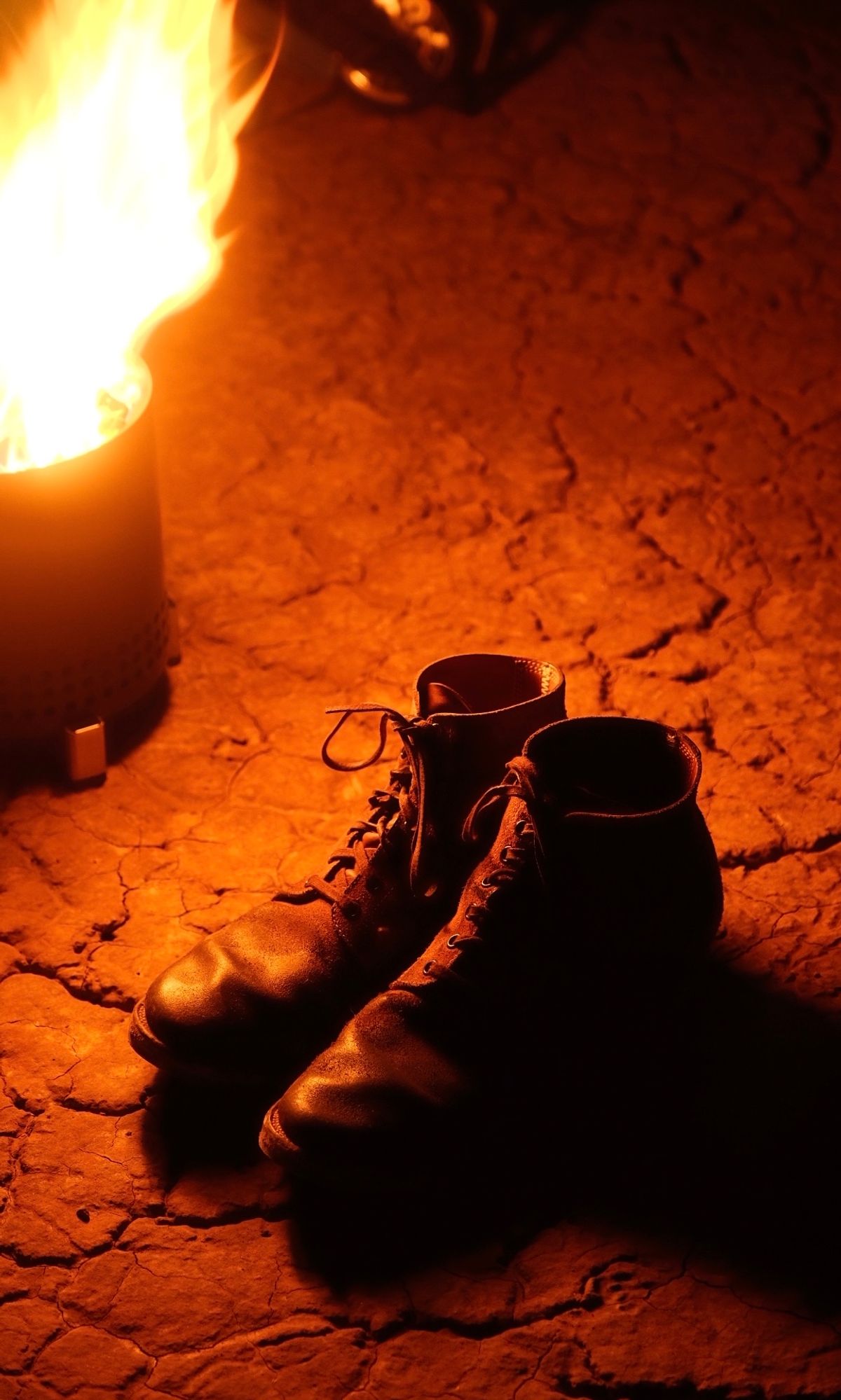 Photo by yuswang on January 3, 2024 of the Viberg Boondocker in Horween Natural Chromexcel Roughout.