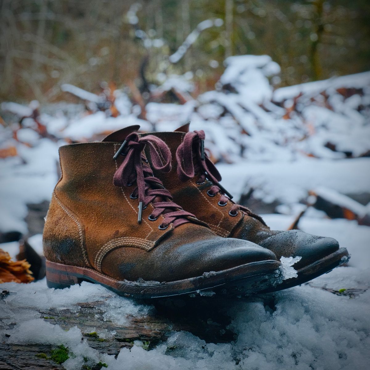 Photo by yuswang on March 4, 2024 of the Viberg Boondocker in Horween Natural Chromexcel Roughout.