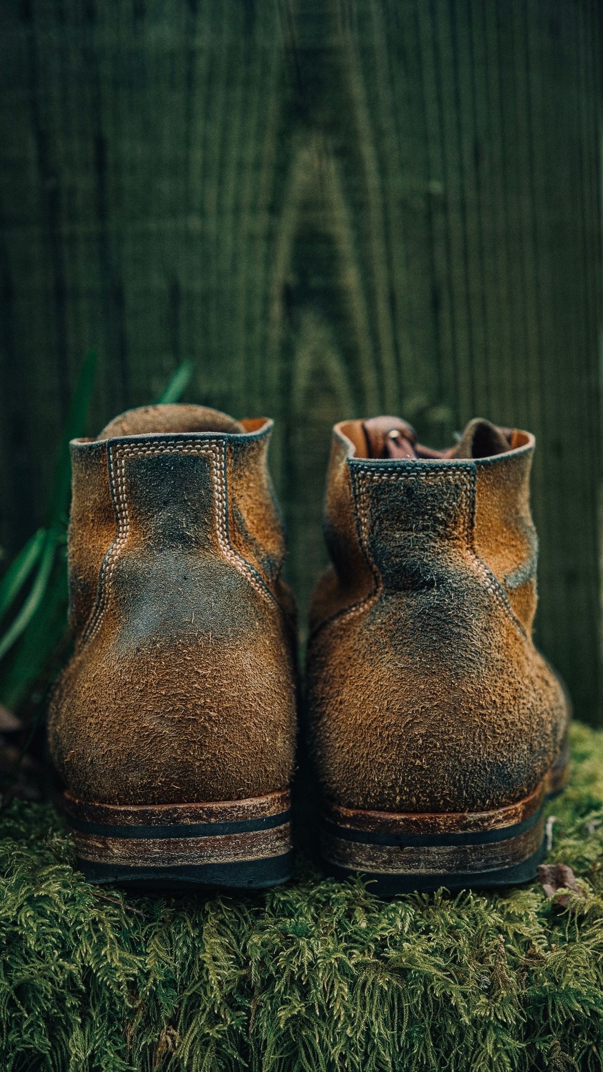 Photo by yuswang on April 4, 2024 of the Viberg Boondocker in Horween Natural Chromexcel Roughout.