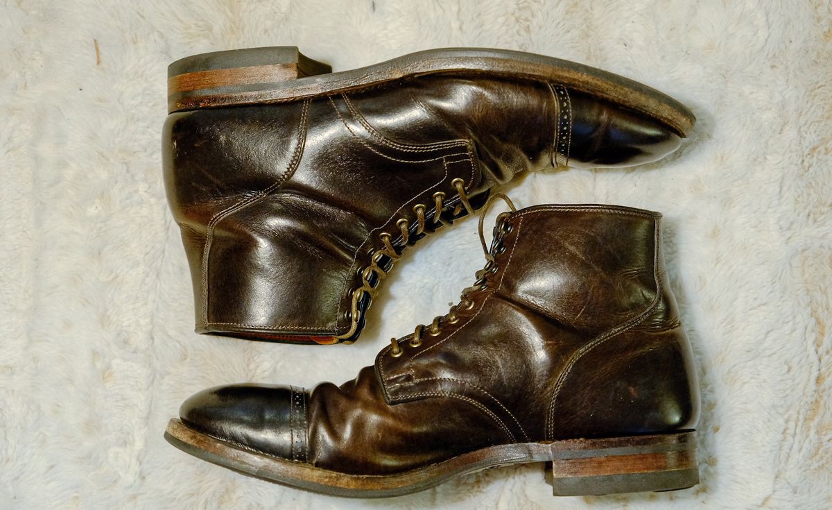 Photo by yuswang on December 24, 2024 of the Viberg Service Boot in Gallun Moose Viking Calf.