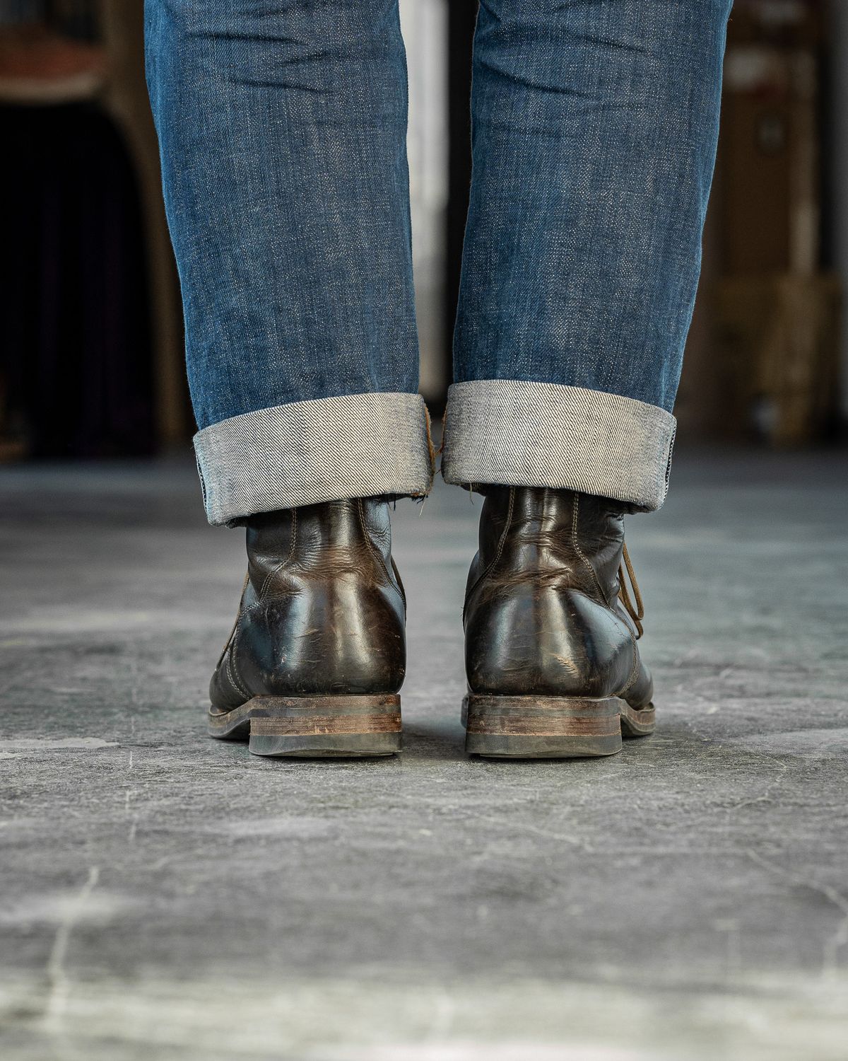 Photo by yuswang on February 1, 2025 of the Viberg Service Boot in Gallun Moose Viking Calf.