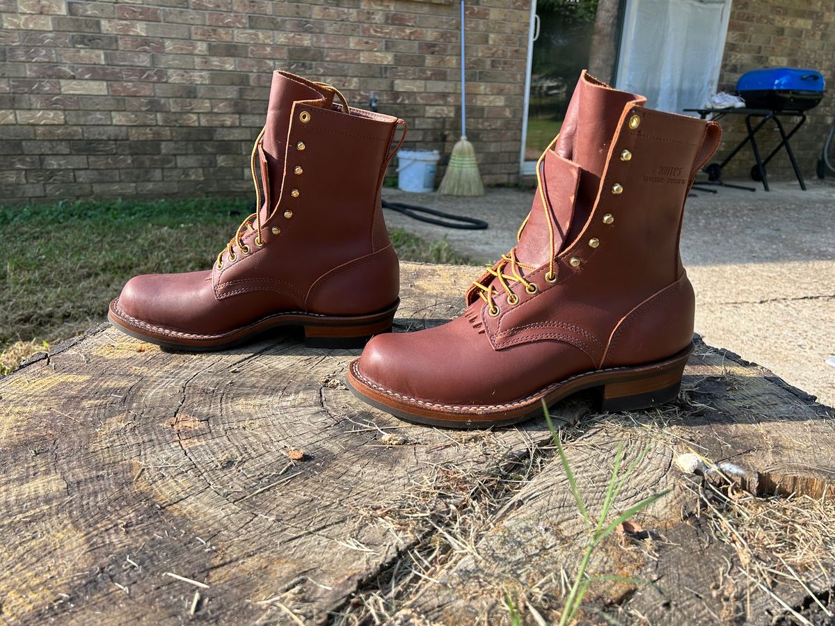 Photo by rudnick on October 1, 2023 of the White's Stockman in Seidel Red Dog Oil Tan.