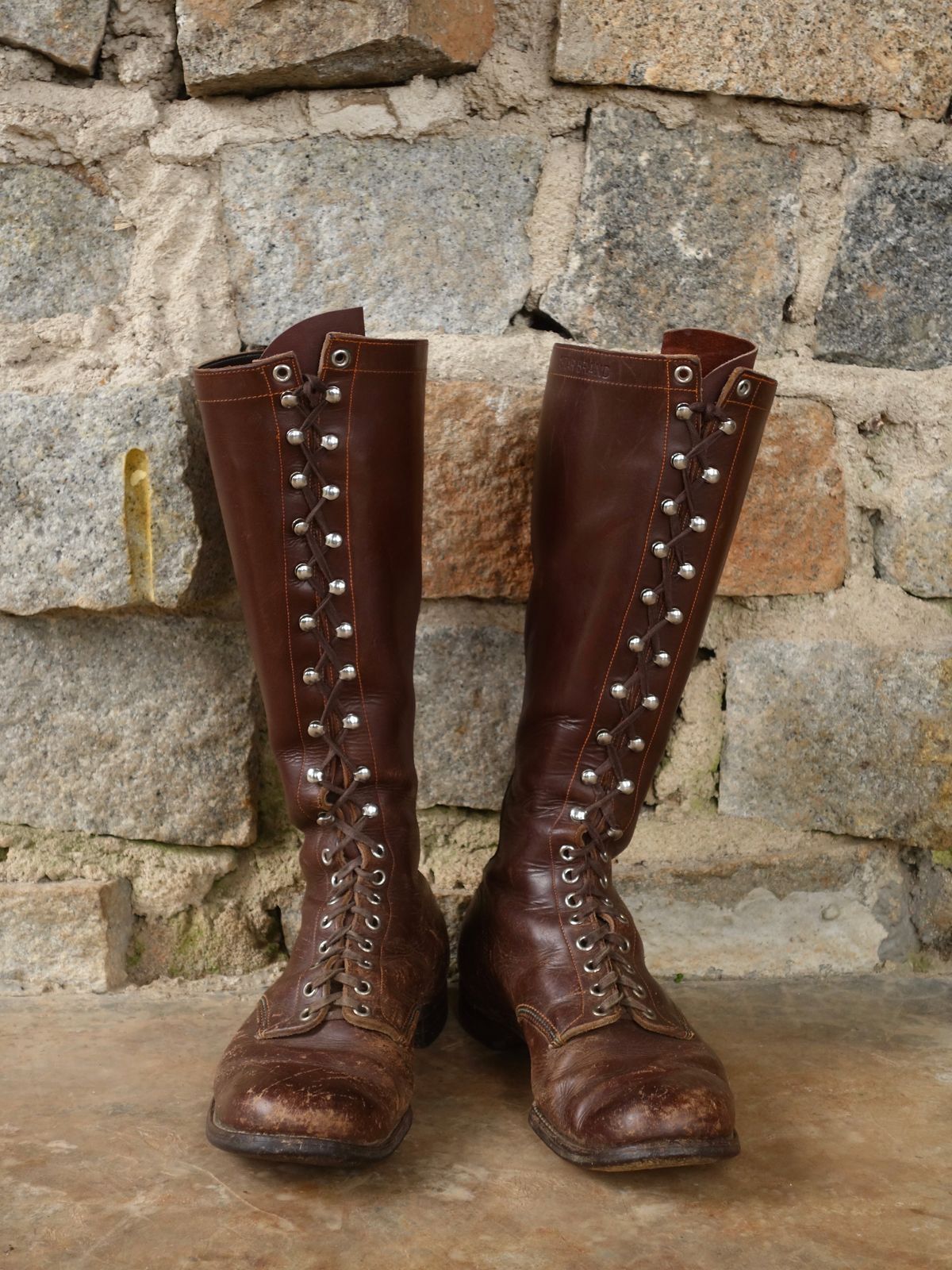 Photo by reothich on January 4, 2023 of the Star Brand 1930s 16-Inch Boots in Unknown Leather.