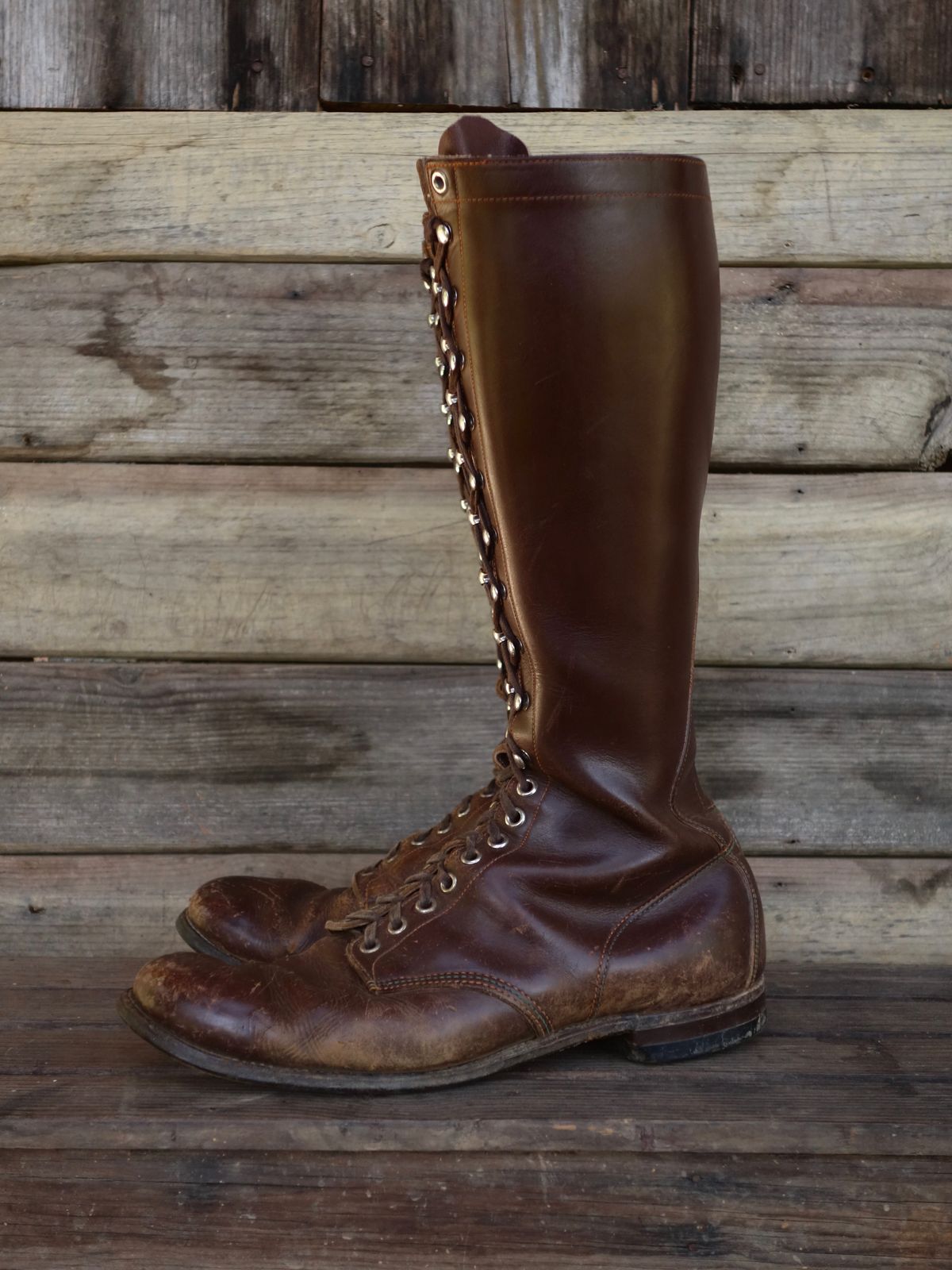 Photo by reothich on February 5, 2023 of the Star Brand 1930s 16-Inch Boots in Unknown Leather.