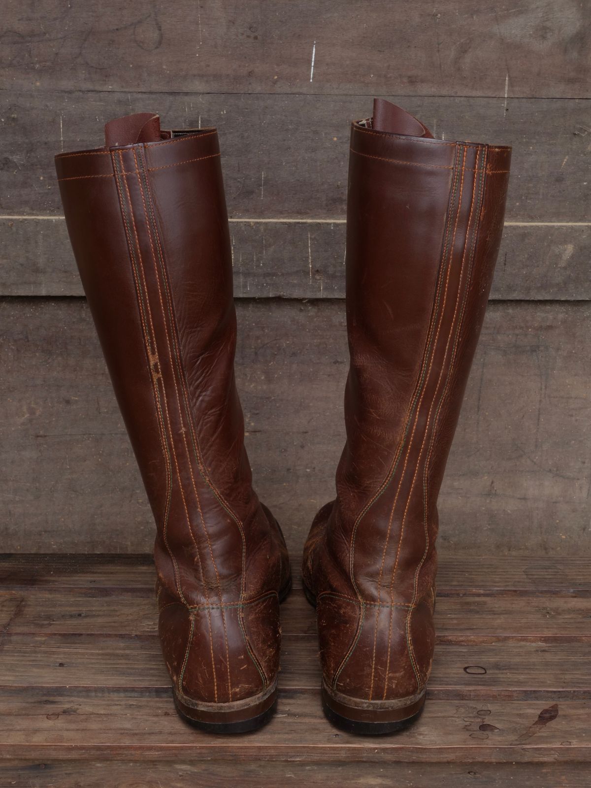 Photo by reothich on March 2, 2023 of the Star Brand 1930s 16-Inch Boots in Unknown Leather.