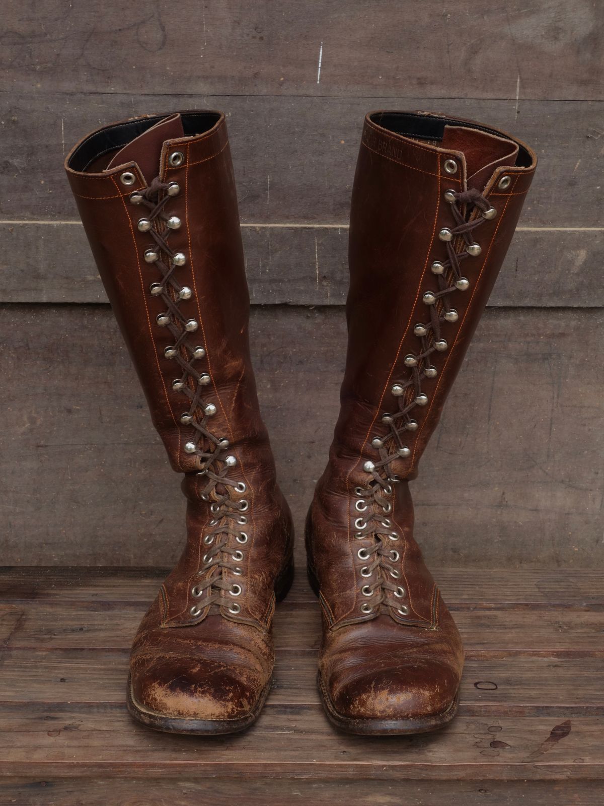 Photo by reothich on March 2, 2023 of the Star Brand 1930s 16-Inch Boots in Unknown Leather.