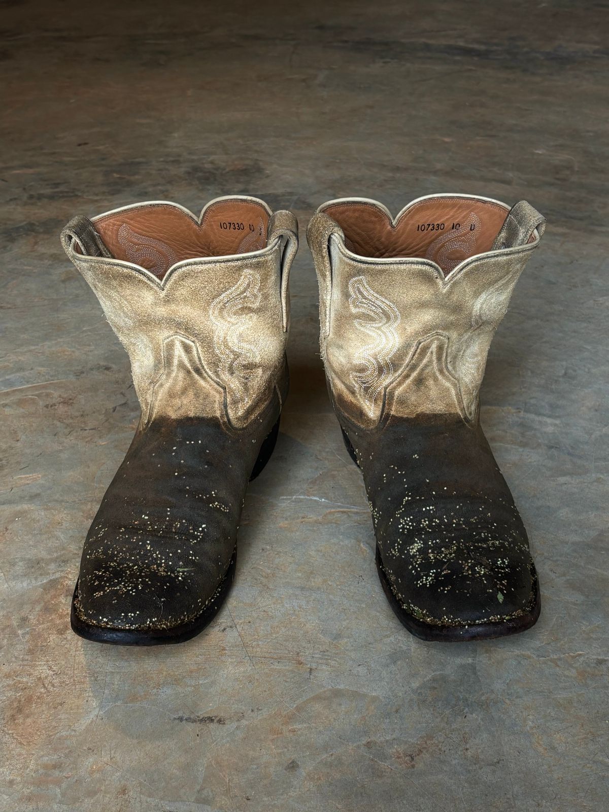 Photo by reothich on November 24, 2024 of the Rios of Mercedes Cowboy Boots in Lickety Split.