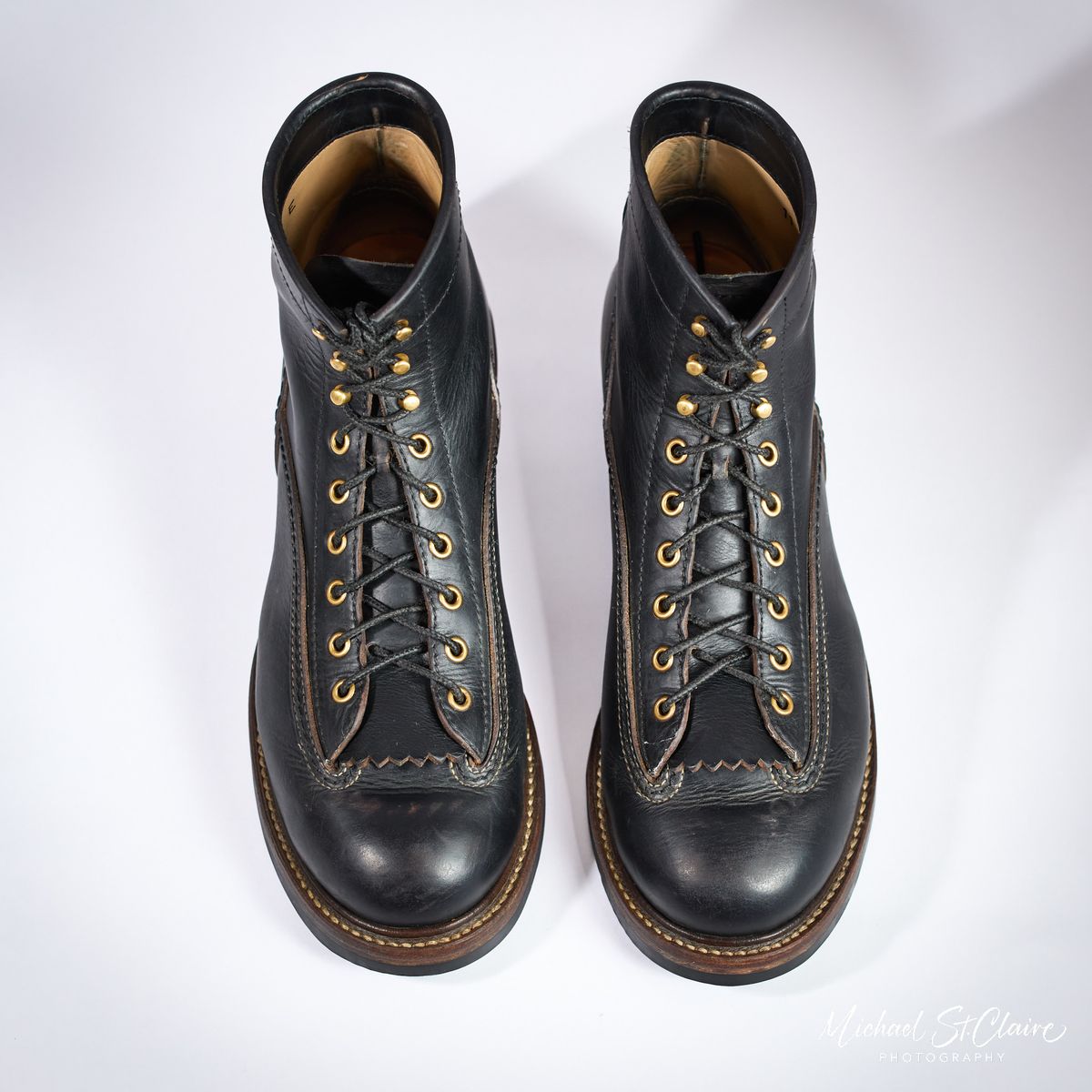 Photo by selvedge.and.boots on January 27, 2025 of the John Lofgren Donkey Puncher Boots in Horween Black Chromexcel.