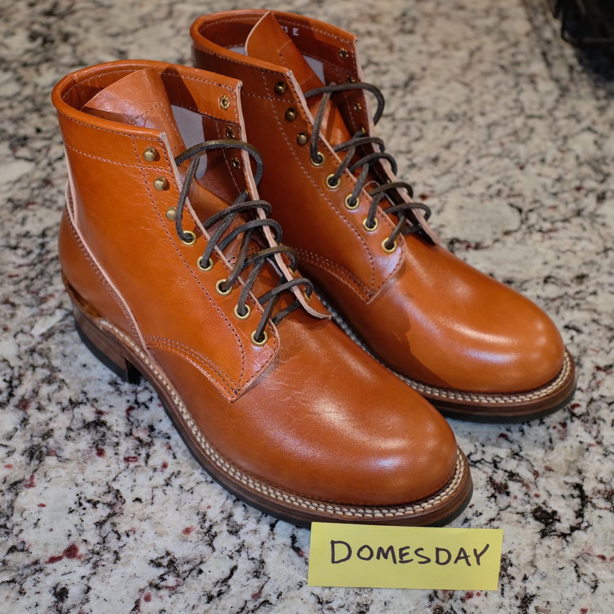 Photo by selvedge.and.boots on October 1, 2024 of the John Lofgren Steel Gang in Shinki Camel Horsebutt.