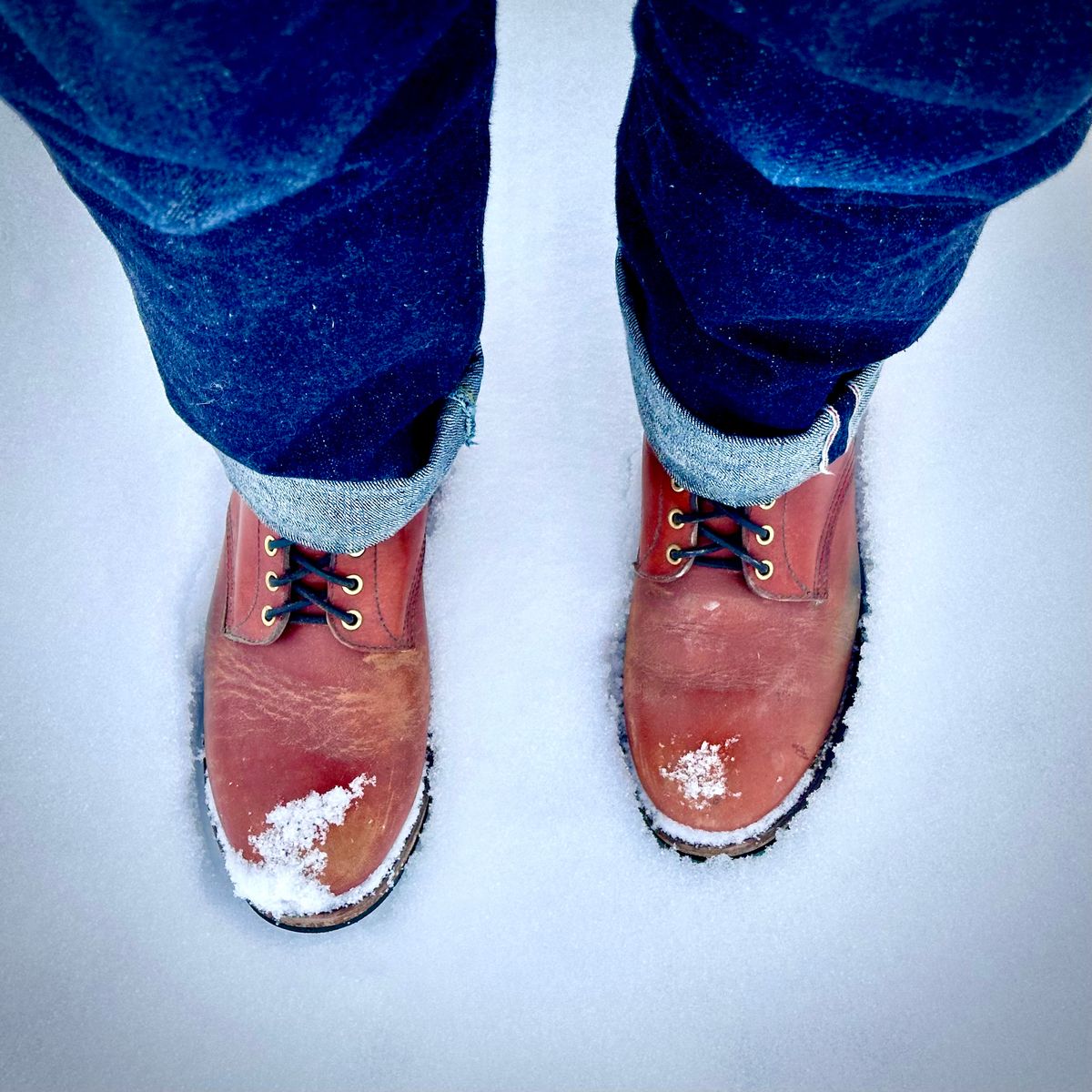 Photo by selvedge.and.boots on January 6, 2025 of the John Lofgren Steel Gang in Shinki Camel Horsebutt.