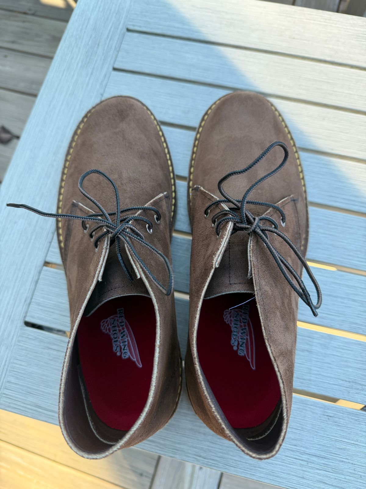 Photo by Benjamnb on October 1, 2025 of the Red Wing Weekender Chukka in Chocolate Muleskinner.
