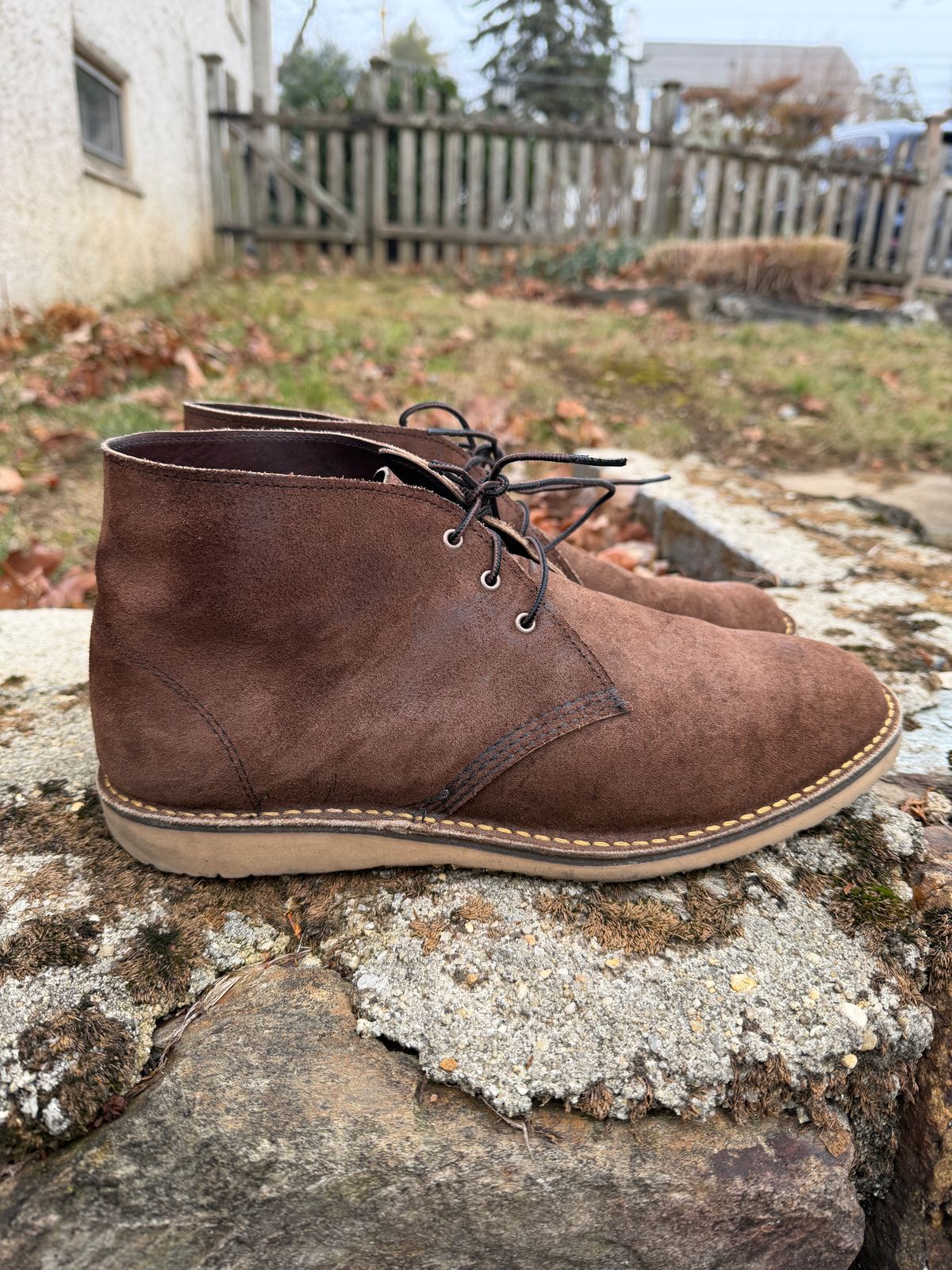 Photo by Benjamnb on December 4, 2025 of the Red Wing Weekender Chukka in Chocolate Muleskinner.